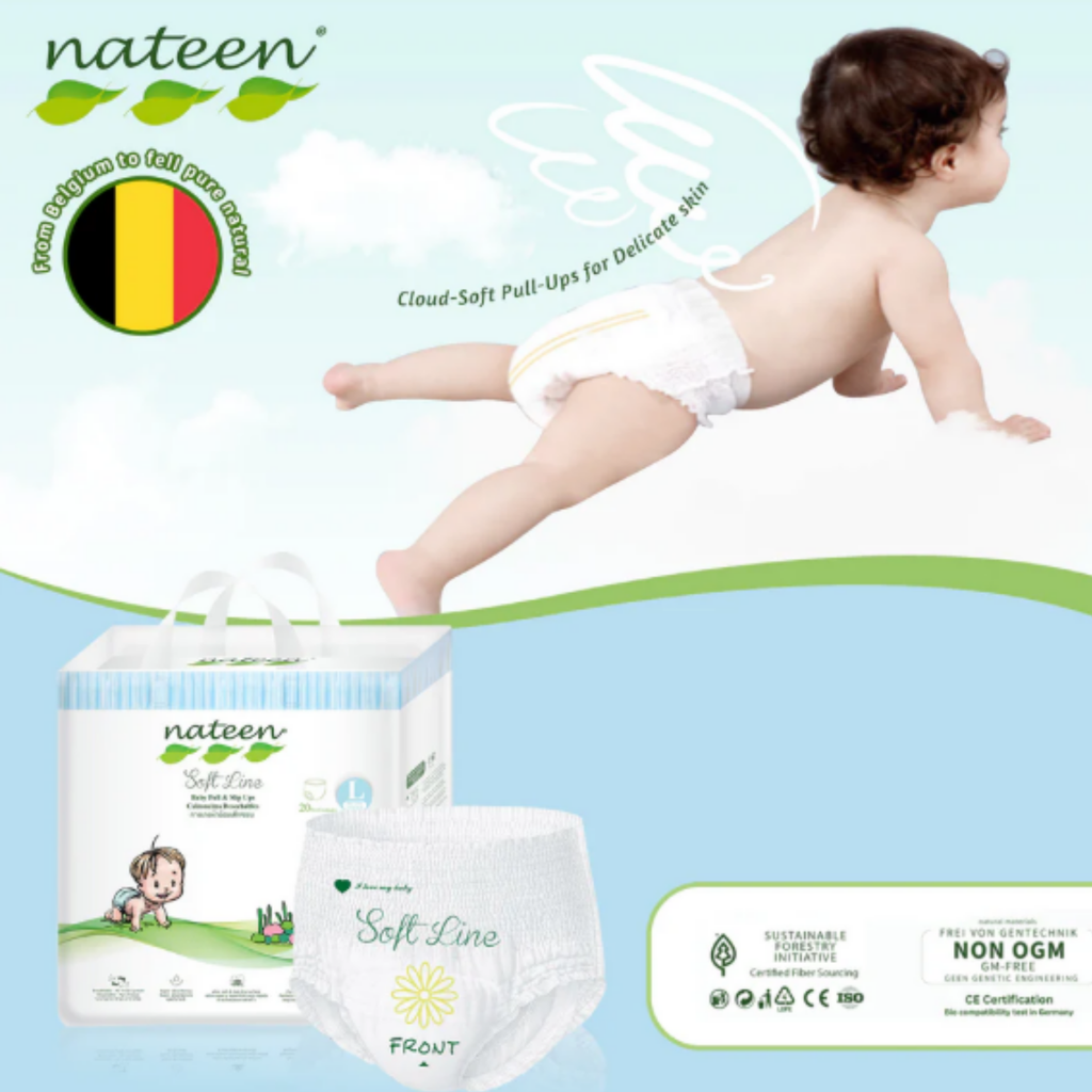 Nateen Softline Pants Diapers Large (9–14 kg) – Soft & Comfortable Fit