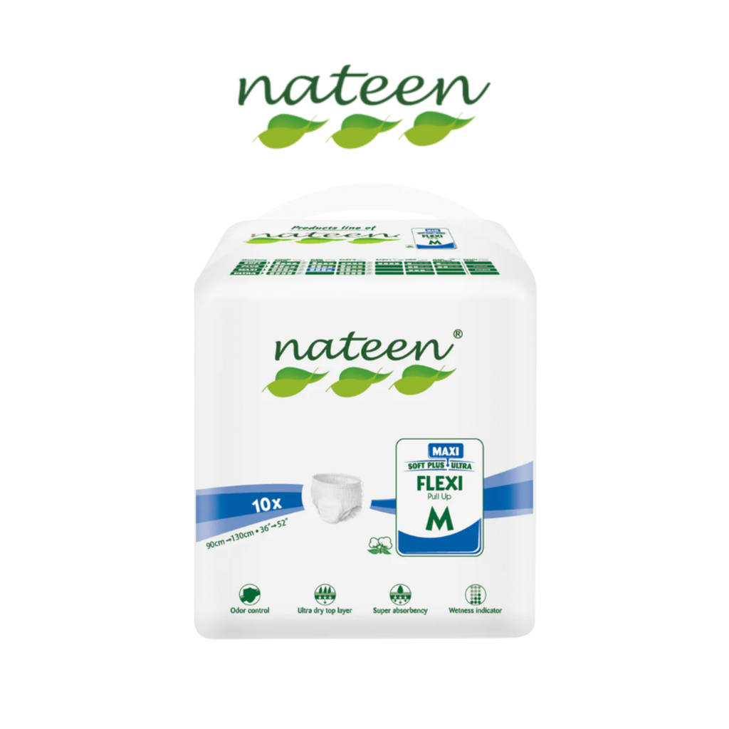 Nateen Flexi Maxi Pull-Ups – Clothlike Backsheet, Wetness Indicator, Leak Guard, Elastic Waistband & High Absorbency