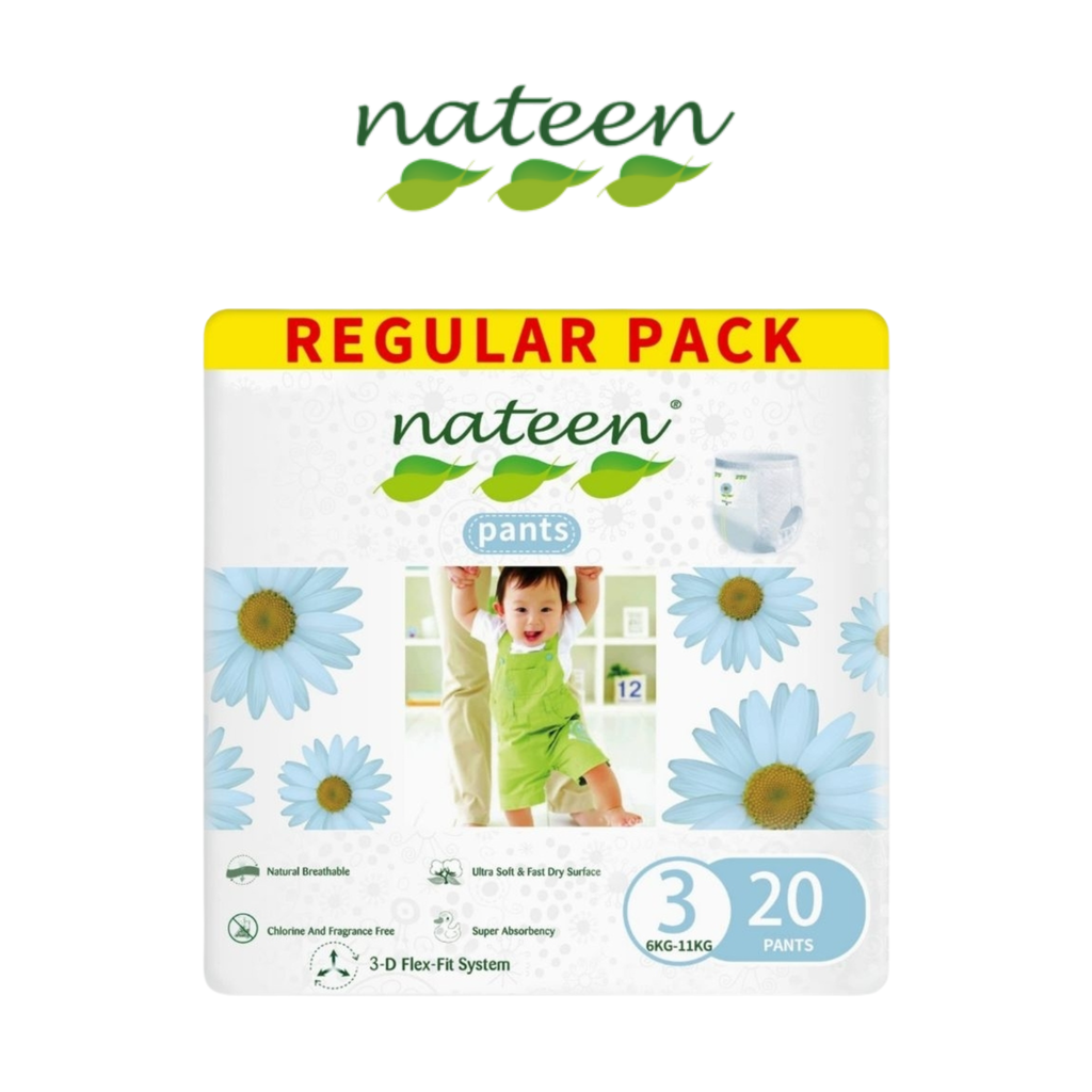 Nateen Premium Pants Diapers Medium (6–11 kg) – Soft & Protective, 20 pcs